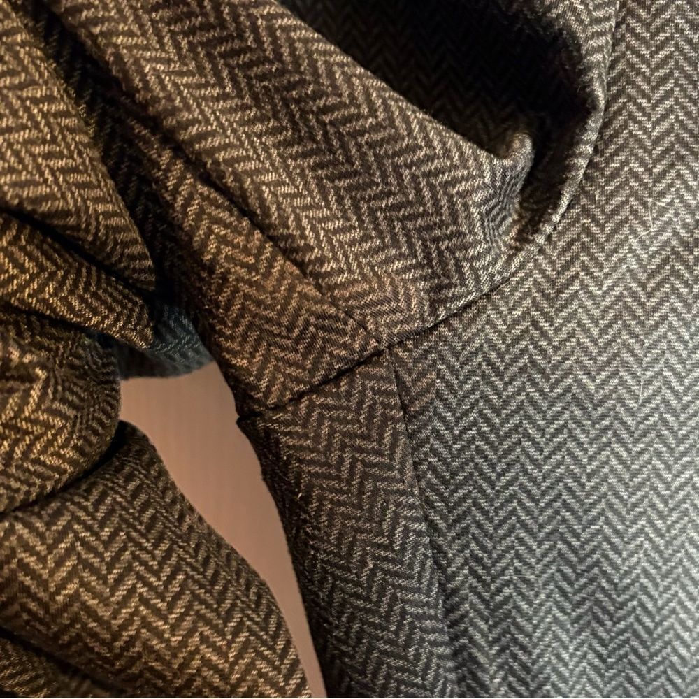 KASPER Classic Pull On Slim Stretch Herringbone Pants Workwear Charcoal Grey 14 - Picture 7 of 9